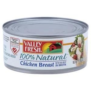 Image of Valley Fresh 100% Natural Canned Chicken Breast with Rib Meat in Broth, 10 Ounce