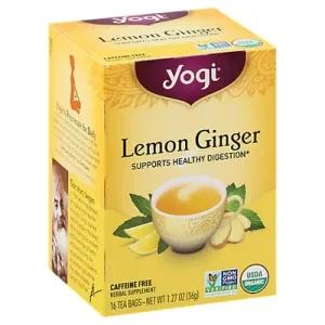 Image of Yogi Herbal Supplement, Lemon Ginger, Caffeine Free, Tea Bags