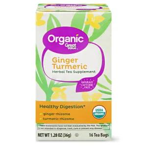 Image of Organic Great Value Ginger Turmeric Herbal Tea Supplement