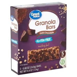 Image of Great Value Gluten-Free Dark Chocolate Granola Bars, 0.88 oz, 5 Count