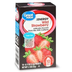 Image of WILD STRAWBERRY FLAVORED ENERGY DRINK MIX, WILD STRAWBERRY