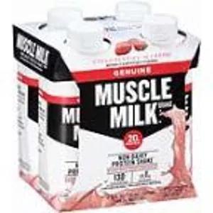 Image of Muscle Milk Genuine Non-Dairy Protein Shake, Strawberries 'N CrÃÂ¨me, 25g Protein, 11 Fl Oz, 4 Ct