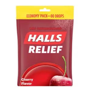 Image of Halls Relief Relieves Cough & Soothes Sore Throat Cherry Flavor