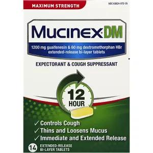 Image of Mucinex® DM Maximum Strength Extended-Release Bi-Layer Tablets Expectorant & Cough Suppressant 14 ct Box