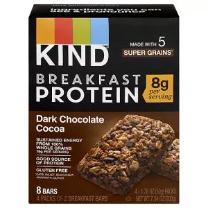 Image of KIND Breakfast Bars 4 ct, Dark Chocolate Cocoa Breakfast Protein Bar, Gluten Free, 8g Protein