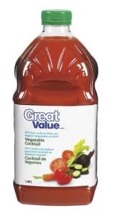Image of Great Value Low Sodium Vegetable Cocktail