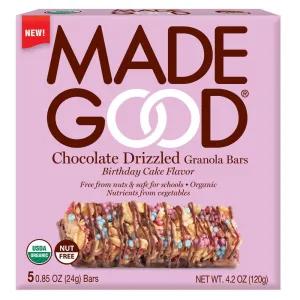 Image of Made Good Chocolate Drizzled Granola Bars Birthday Cake Flavor