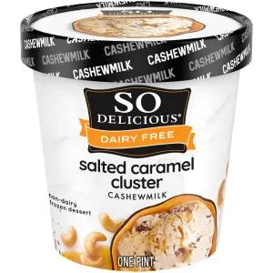 Image of So Delicious Dairy Free Salted Caramel Cluster Cashewmilk Non-Dairy Frozen Dessert 1 pt. Tub