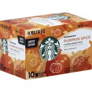 Image of Starbucks Limited Edition Pumpkin Spice Flavored Ground Coffee K-Cup Pods 10 Count