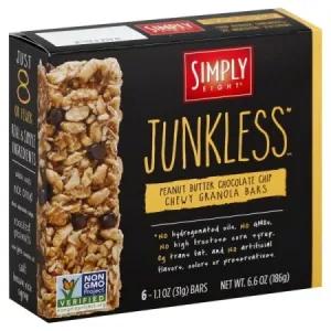 Image of Simply Eight Junkless Peanut Butter Chocolate Chip Chewy Granola Bars