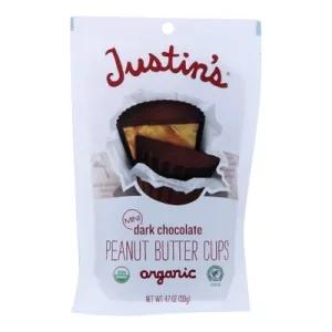 Image of Justin’s Peanut Butter Cups, Organic, Dark Chocolate, Mini, 4.7 oz (Case of 6)