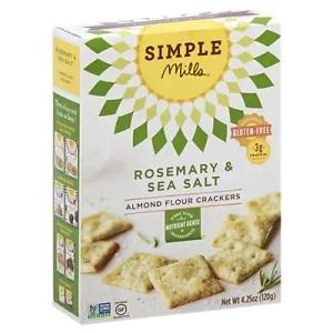 Image of Simple Mills Almond Flour Crackers Gluten Free Rosemary & Sea Salt -- 4.25 oz