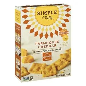 Image of Simple Mills Almond Flour Crackers Gluten Free Farmhouse Cheddar -- 4.25 oz