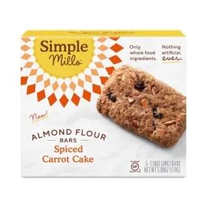 Image of Simple Mills Soft Baked Spiced Carrot Cake Almond Flour Bars, 5 Pk, 1.19 Oz Ea