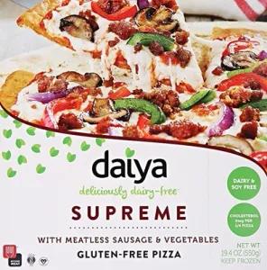 Image of SUPREME WITH MEATLESS ITALIAN SAUSAGE STYLE CRUMBLES, MUSHROOMS & BELL PEPPERS THIN CRUST GLUTEN-FREE PIZZA, SUPREME