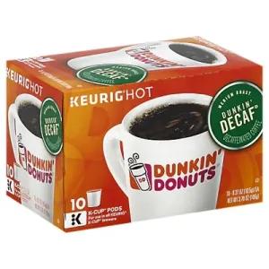 Image of Dunkin Donuts Coffee K-Cup Pods Medium Roast Decaffeinated Dunkin Decaf - 10-0.37 Oz