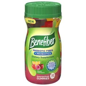 Image of Benefiber Probiotics Assorted Fruit Gummies Dietary Supplement 