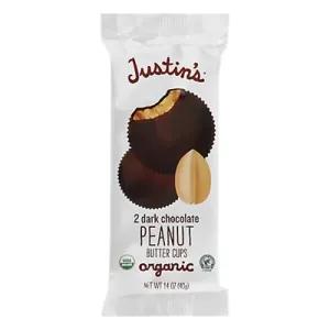 Image of Justin’s Organic Peanut Butter Cups, Dark Chocolate, 1.4 oz (Case of 12)
