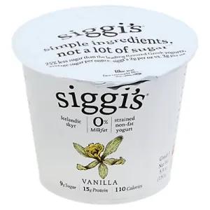 Image of Siggis Yogurt Icelandic Style Skyr Strained Non-Fat Vanilla - 5.3 Oz