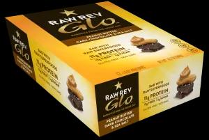 Image of RAW REV Glo™ Bar with Raw Superfoods Peanut Butter Dark Chocolate & Sea Salt -- 12 Bars