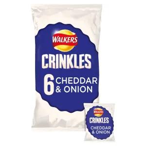 Image of Walkers Crinkles Cheddar & Onion Crisps 6 x 23g