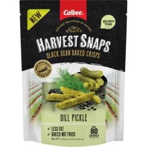 Image of Calbee Harvest Snaps Black Bean Baked Crisps Dill Pickle