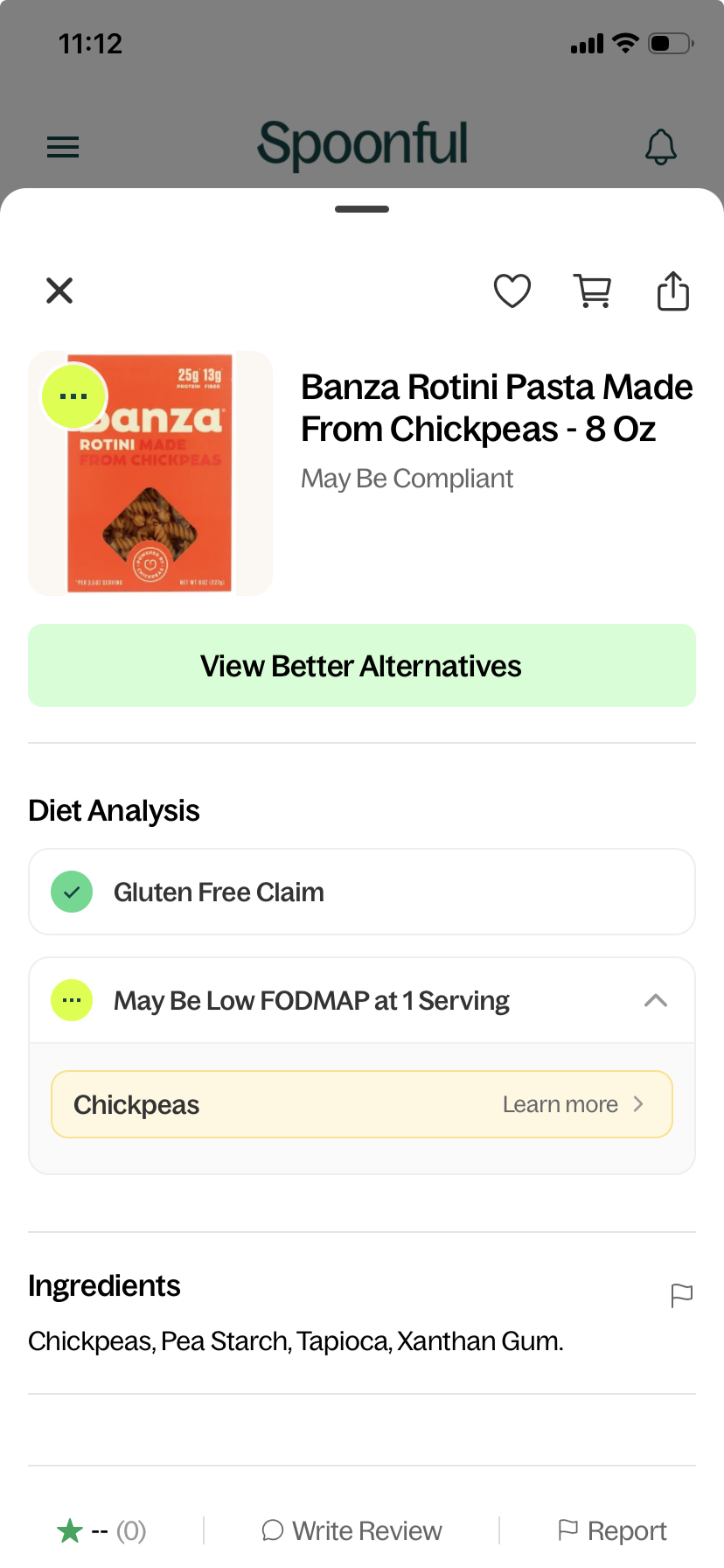 Spoonful app scanning a product